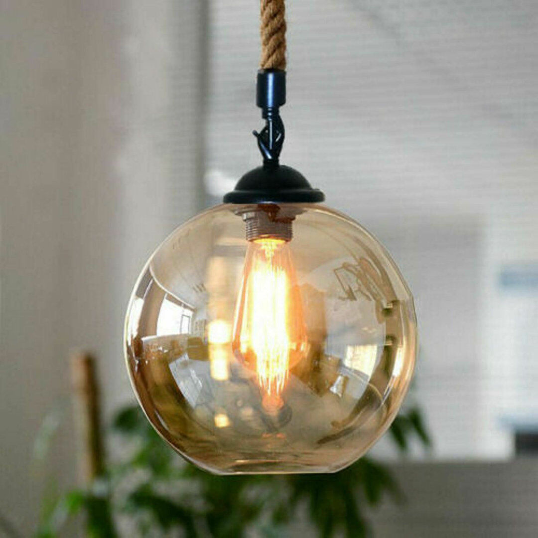Breakwater Bay Truman 1 - Light Black Sphere Pendant Black 20cm H X 20cm W X 20cm D