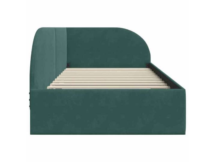 NEUF Lit simple Cadre de lit - 1 place/personne - d'angle Vert foncé 90cm x 200cm Velours FR00_62159706056