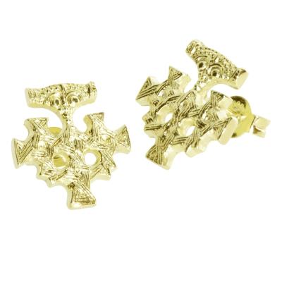 Paar Ohrstecker OSTSEE-SCHMUCK "- Hiddensee 15 x 13 mm - Silber 925/000, vergoldet -" Gr. 15, gold (goldfarben, gelb), Ohrringe, Damen, 15, Silber 925 (Sterlingsilber)