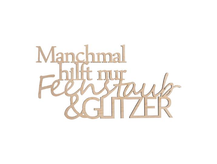 Rayher Holzschrift Feenstaub und Glitzer 24 × 12.2 × 0.4 cm