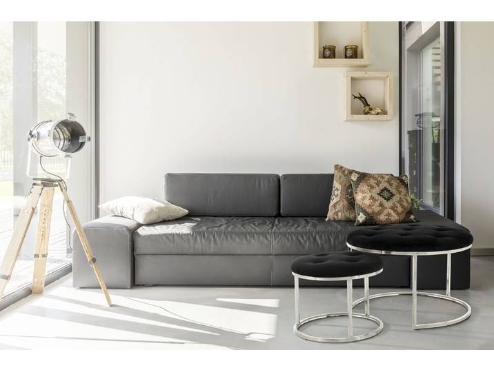 Kayoom Hocker Myla 2er-Set, praktisch ineinander schiebbar Set, 2 Stk. tlg. ineinander schiebbar, rund, gesteppt, mit Zierknöpfen