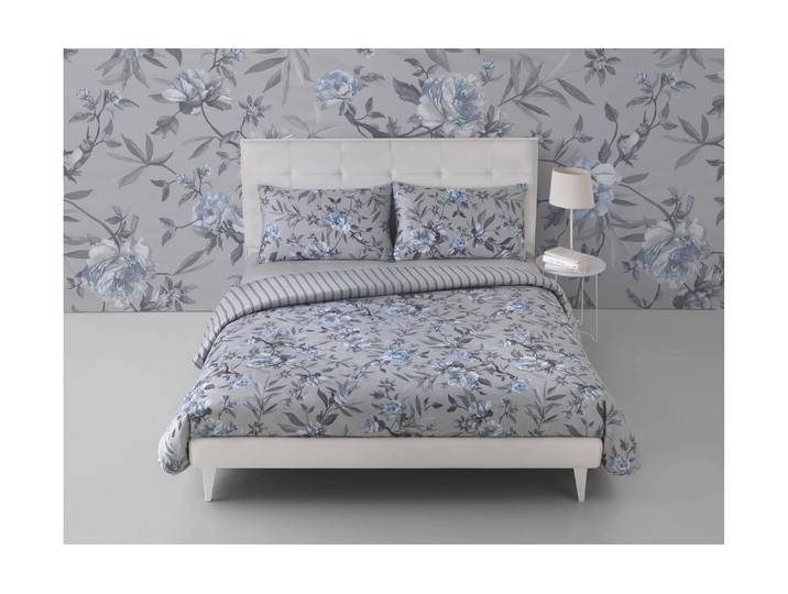 Bettwäsche Mirabello Duvetbezug Orient 200 x 210 cm , blau grau, B/L:, Bettwäsche, Bettwäsche