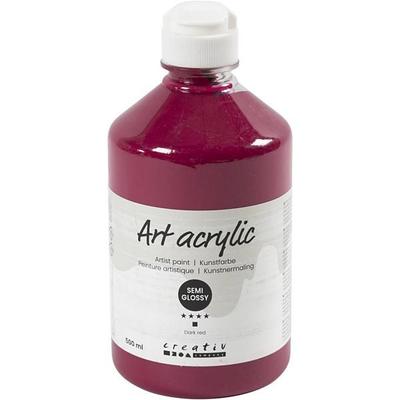 Creativ Company Acrylfarbe, Mattglänzend, Halbtransparent, Dunkelrot, 500 ml/ 1 Fl.