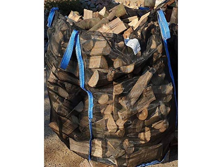 7 Stück Premium Holzbag Big Bag für Holz Brennholz Woodbag Brennholzsack Netz BigBag 100 * 100 * 160cm (ohne Holz)