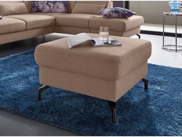 Hocker SIT & MORE Percy , beige, B:72cm H:46cm T:72cm, Hocker, Hocker, Fusshöhe 15cm, wahlweise mit unterschiedlichen Fussfarben
