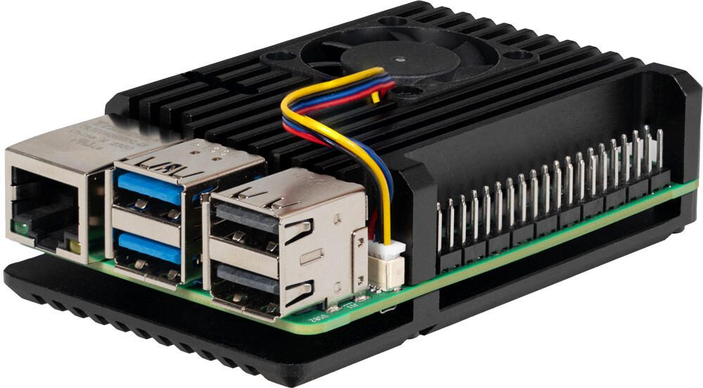 JOY-IT Armor Case "BLOCK ACTIVE" Aluminiumgehäuse für Raspberry Pi 5 RB-AlucaseP5-07FAN