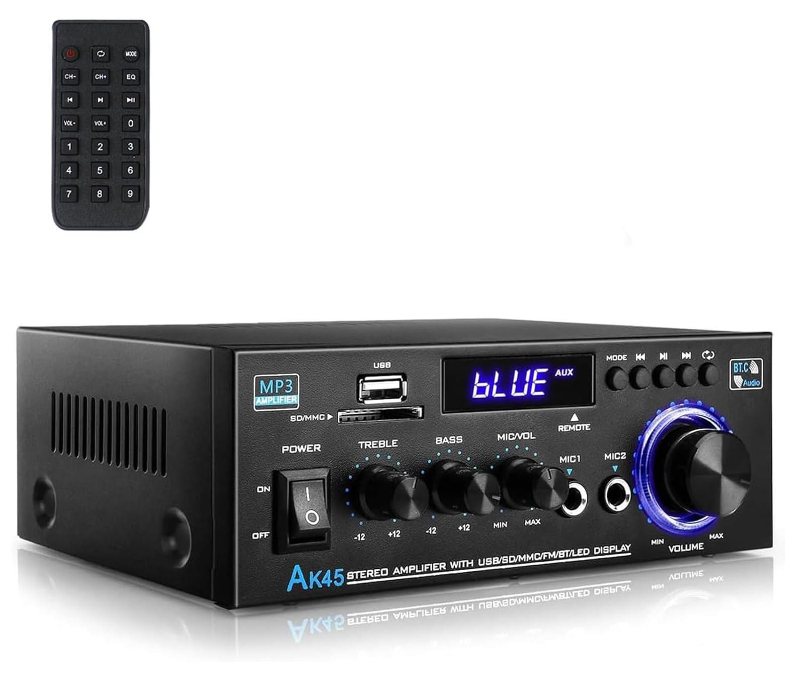 Selius Mini Hifi Versterker Bluetooth Stereo - 600W - Zwart