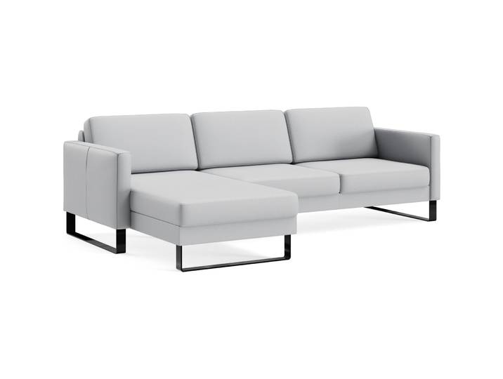 Ecksofa Devin Leder platin B 247 T 157 cm - Möbel Konfigurator: Traummöbel individuell zusammenstellen