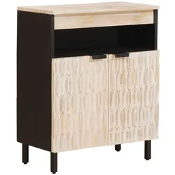 vidaXL Sideboard mit Tür Weiße gewaschene Oberfläche 60 x 33 x 75 cm