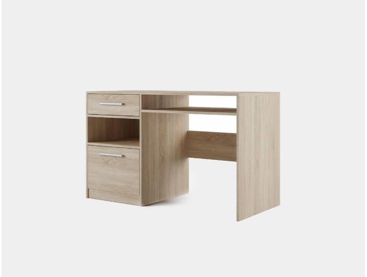 Masseno Schreibtisch ELISE 125x58x82 cm Bürotisch Computertisch, Sonoma Eiche