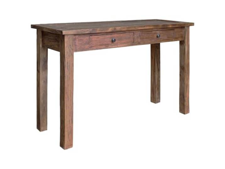 Kaorsrow Konsolentisch Massivholz Flurtisch mit 2 Schubladen 123x42x75cm Handgefertigter Beistelltisch im Vintage-Stil für Wohnzimmer und Flur, jedes Altholz-Exemplar ein charmantes Unikat.