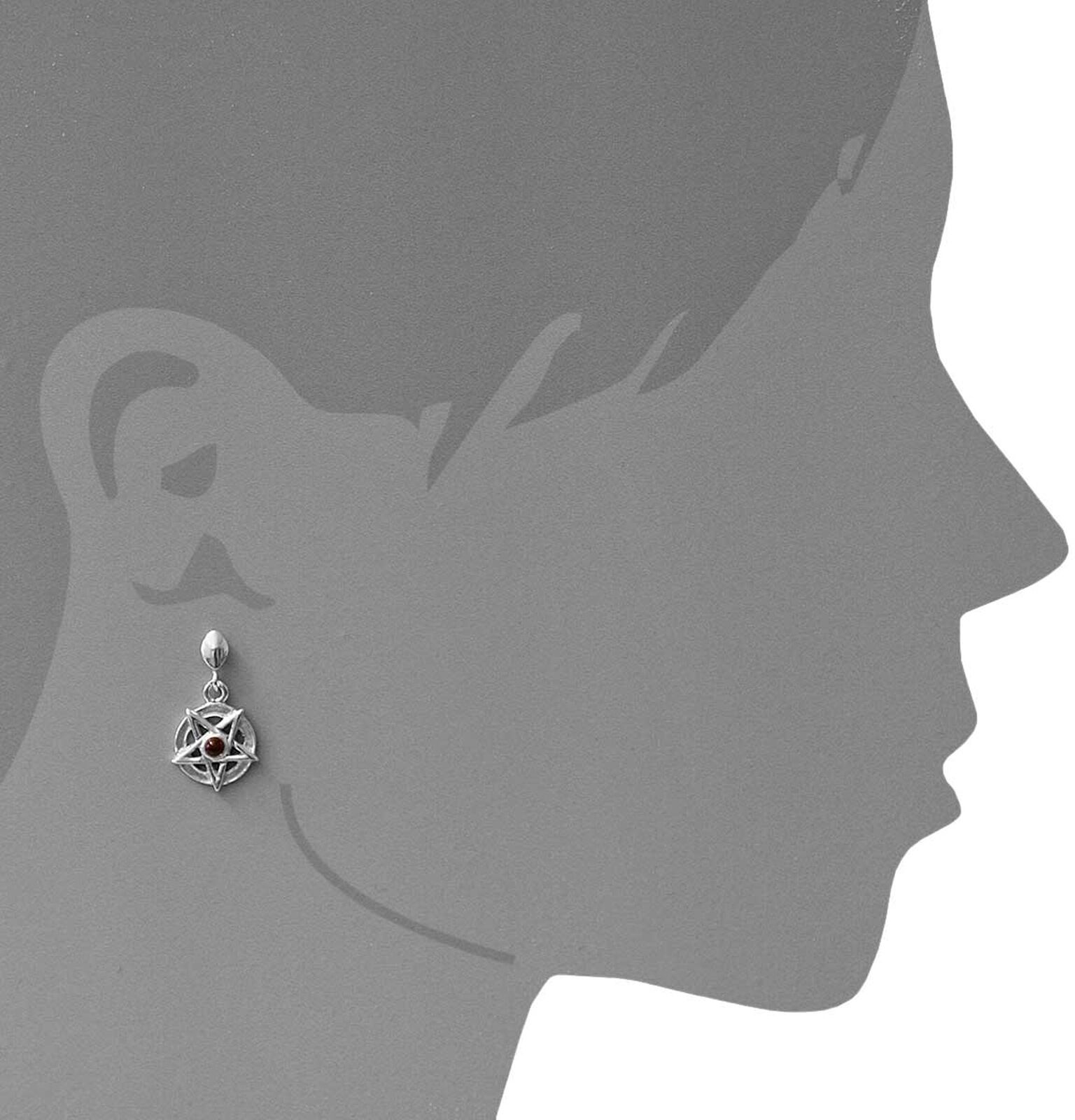 Paar Ohrhänger OSTSEE-SCHMUCK "Ostsee-Schmuck Ohrhänger Stern-Pentagramm", weiß (weiß, neutral), Ohrringe, Damen, 26 x 14mm, Silber 925 (Sterlingsilber), Paar Ohrhänger
