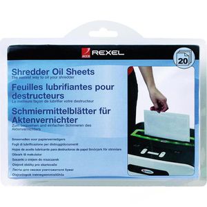 Rexel Aktenvernichteröl Blätter A5, für alle Aktenvernichter, 20 Blatt