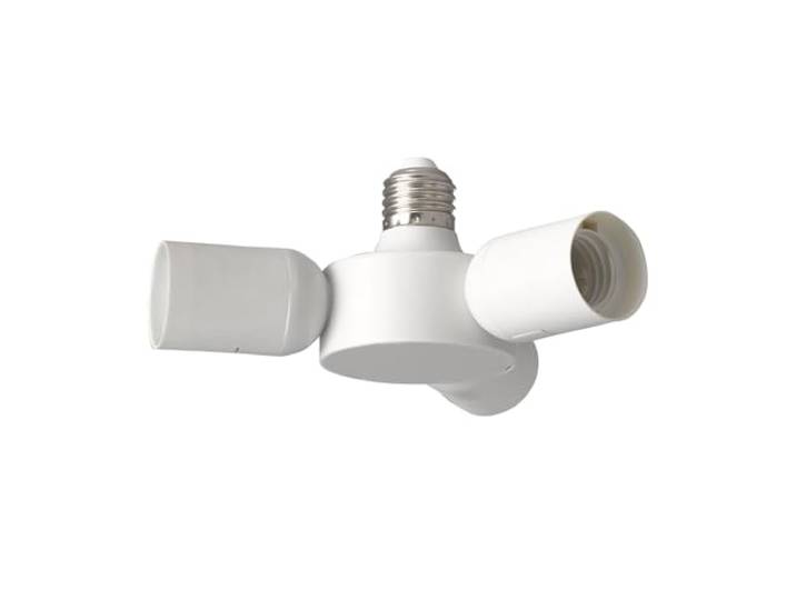 EGLO E27 répartiteur Rueda\, répartiteur 3 en 1 E27 en plastique blanc convertisseur de douille\, 1 lampe devient 3 lampes\, accessoire pour éclairage plus lumineux\, douille E27