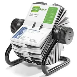 Durable Visitenkarten-Rollkartei Visifix 400 Karten 195x135x165mm schwarz Packung mit 8 Stück