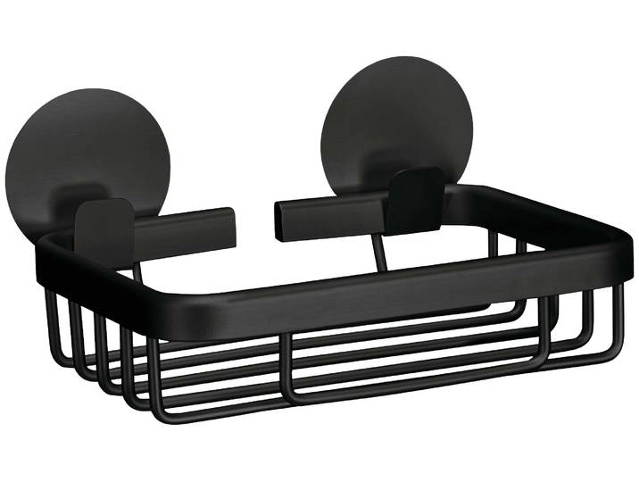 Seifenablage KLEINE WOLKE Rocco , schwarz, B:14cm H:3,7cm T:11,4cm, Aluminium, Seifenhalter, Seifenablage, Aluminium