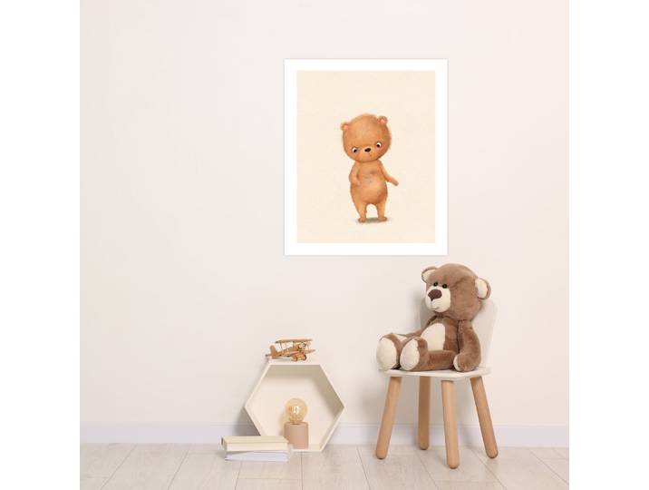 Bild mit Rahmen LÜTTENHÜTT oder Poster, Bär , bunt (farbe bild(er): bunt), B:40cm H:50cm T:0,2cm, Papier, Bilder, Bild mit Rahmen, HD Premium Druck