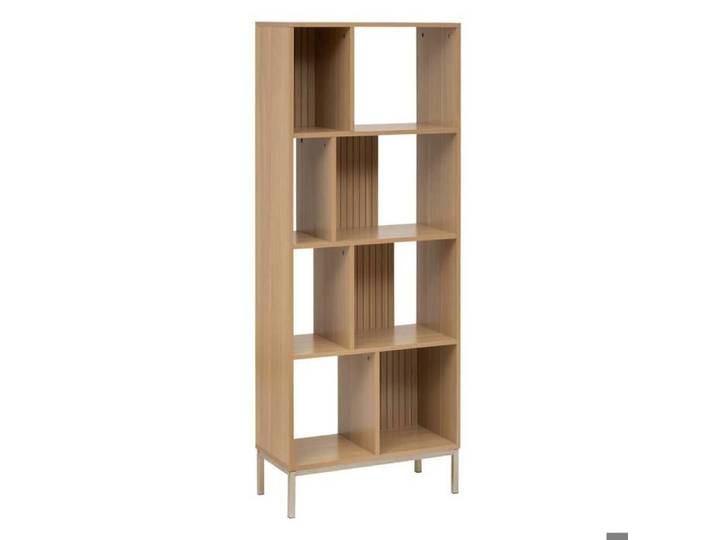 Bibliothèque  Tasso  8 cases 63x159cm effet bois naturel - 5five