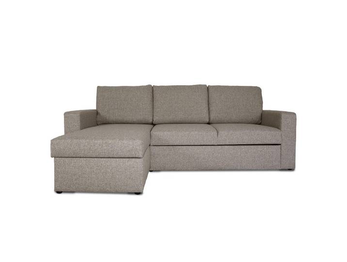 ebuy24 Eckschlafsofa grau sandfarben, Sandfarben, L-Form, 230x151 cm, Wohnzimmer, Sofas & Couches, Wohnlandschaften, Ecksofas