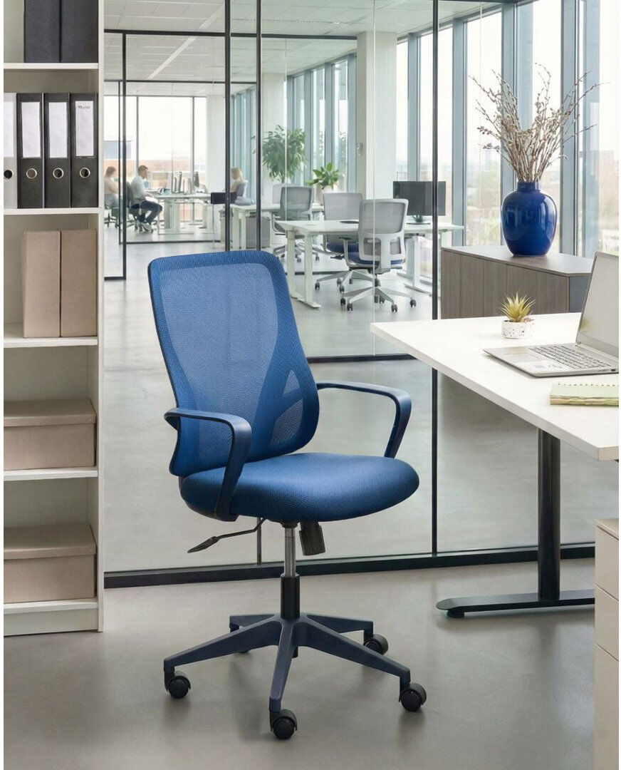 Metro Lane Mesh Office Chair Blue/Blue 106cm H X 60cm W X 60cm D
