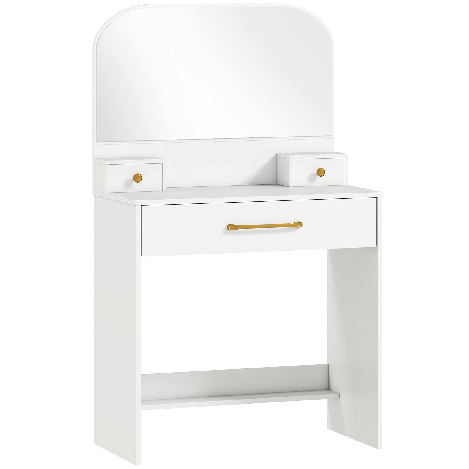 HOMCOM Make-uptafel met spiegel en 3 lades, Wit