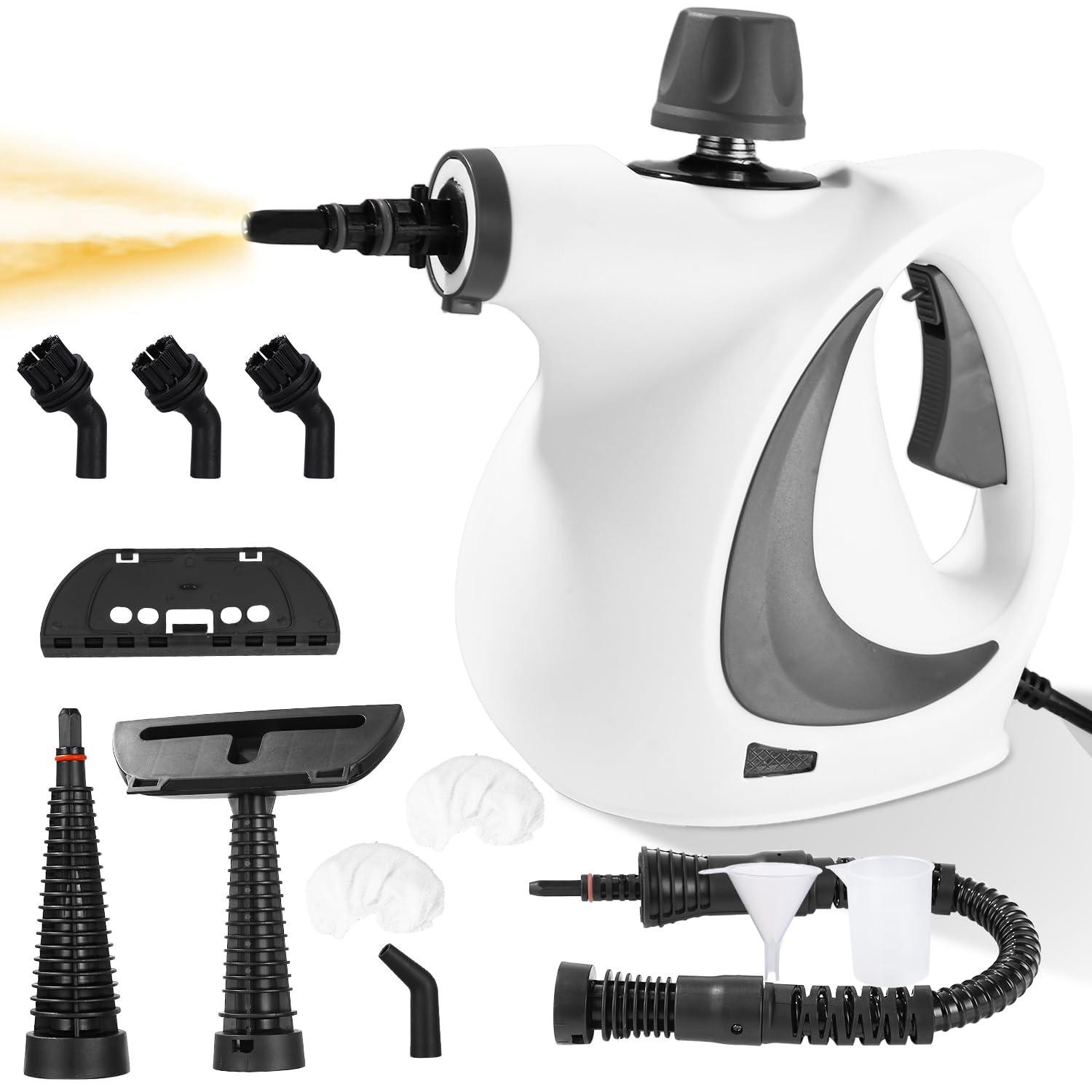 Selius Stoomreiniger handapparaat met 12 accessoires, 1050W, 3,2 bar stoomdruk