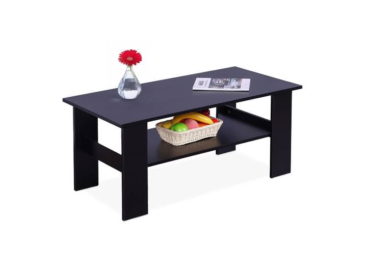 Couchtisch mit unterer Ablage Schwarz