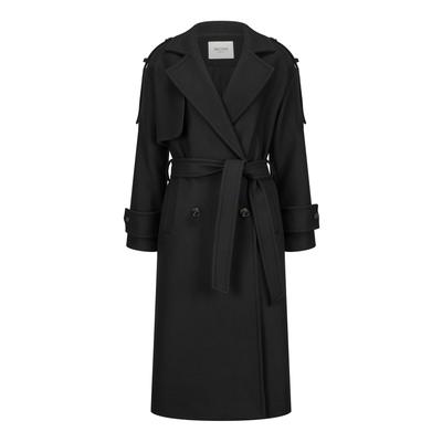 Wintermantel NICOWA "Pawona", Damen, Gr. 34, schwarz, Business, relaxed fit, V-Ausschnitt, Mäntel Wintermantel