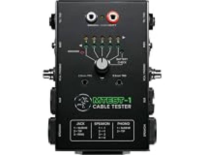 Mackie MTest-1 - Testeur de câbles avec sélecteur de broche à 6 positions et 7 types de connecteurs : jacks 6,35 mm TRS et TS, mini-jacks 3,5 mm TRS et TS, XLR, RCA/Phono, Speakon, MIDI et banane