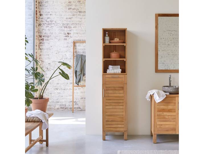 Hochschrank aus massivem Teakholz Soho - Natur - Teak