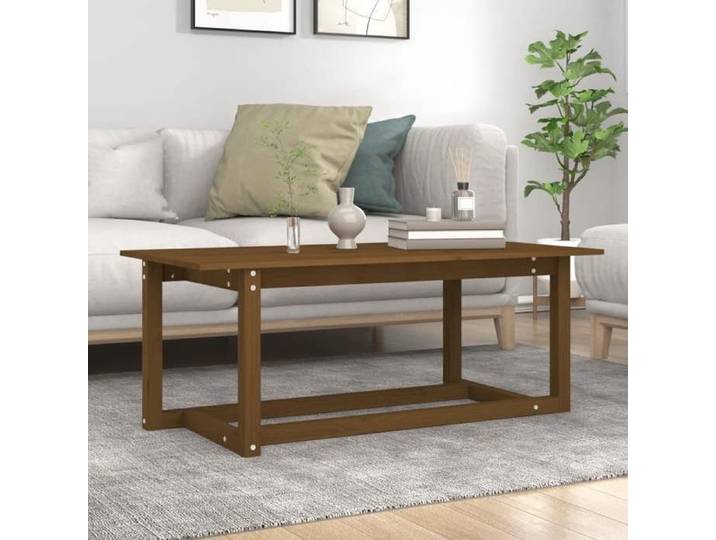 Table basse-Table Salon-Table d'appoint Marron miel 110x55x45 cm Bois massif de pin 631194
