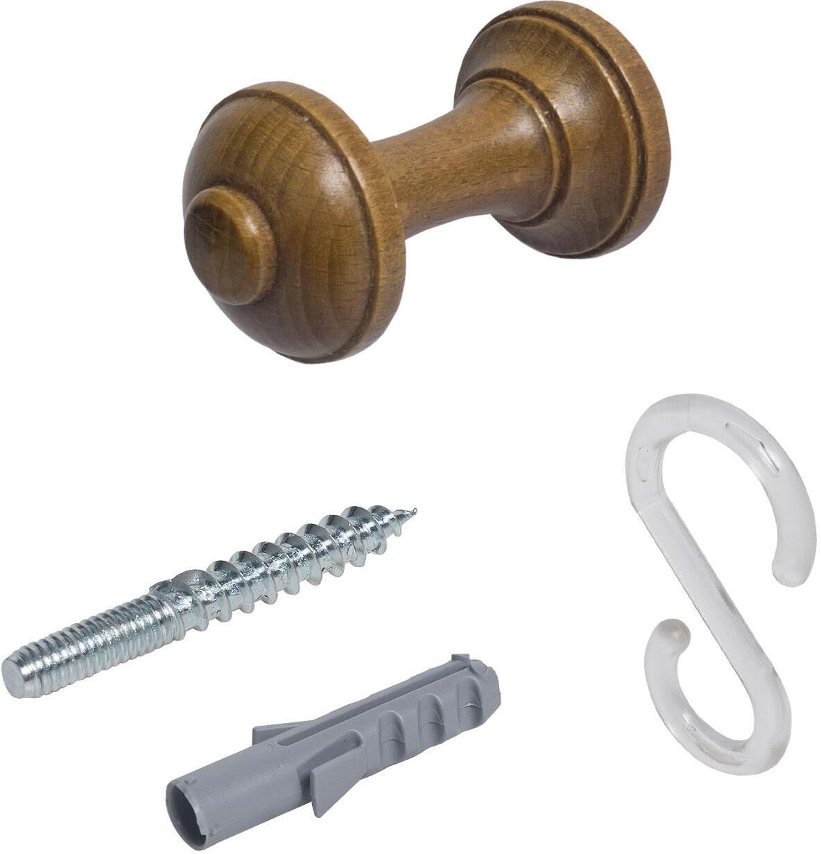 Raffhalter LIEDECO, braun (eichefarben, rustikal), Materialmix, Raffhalter, Raffhalter, Schalhalter 7 cm eichefarben, rustikal Einheitsgröße