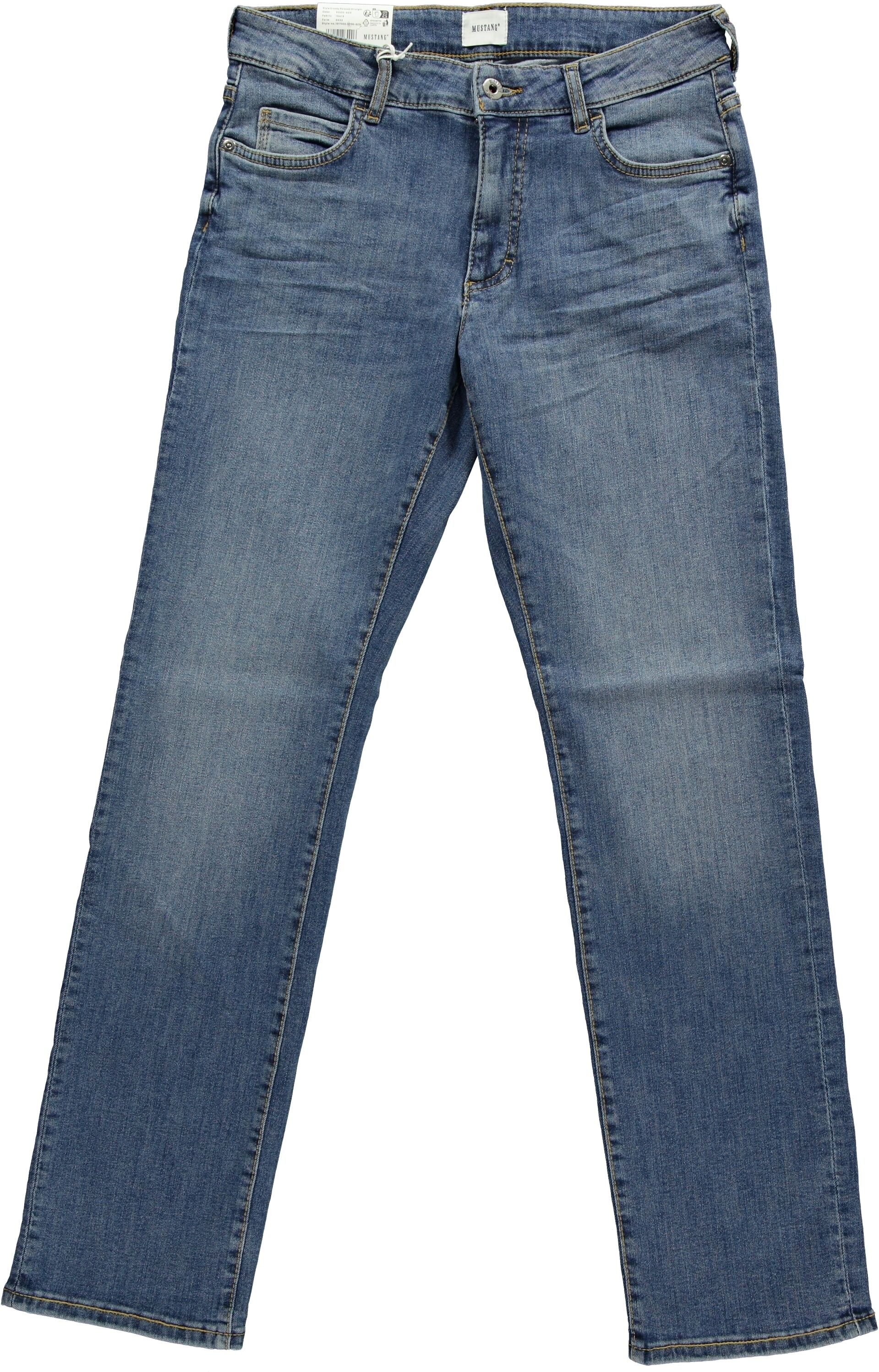 Straight-Jeans MUSTANG "Damen Style Crosby Relaxed Straight", Damen, Gr. 32, Länge 30, 623 mittelblau, Denim/Jeans, 99% Baumwolle, 1% Elasthan, straight fit, Jeans Straight-Jeans