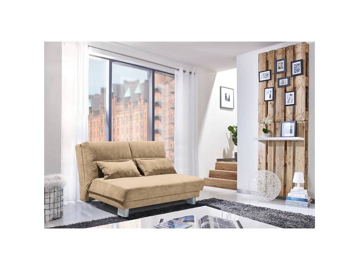 Canapé convertible Rakir Beige Microfibre Enza 140cm Scandi