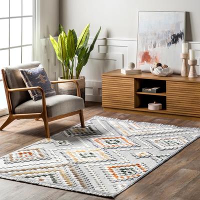 Nuloom Marceline Colorful Modern Diamond Fringe Area Rug