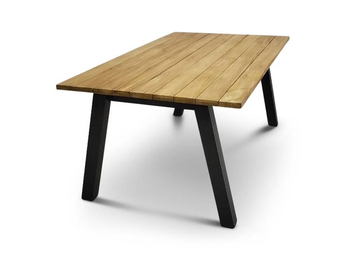CLEMENTO Dumfries Gartentisch 180x100 cm Aluminium/Teak Anthrazit