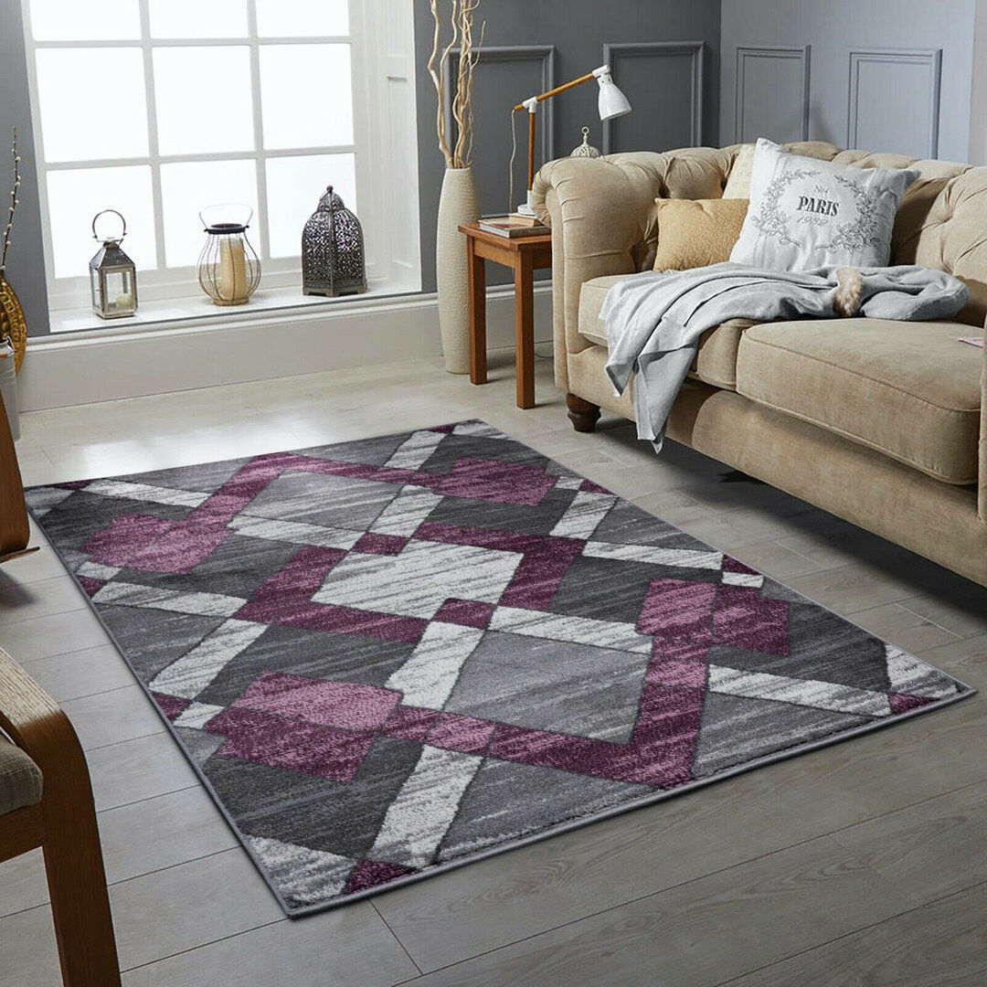 17 Stories Cassista Rectangle Floral Dhurrie Washable Area Rug Purple Rectangle 160 x 230cm