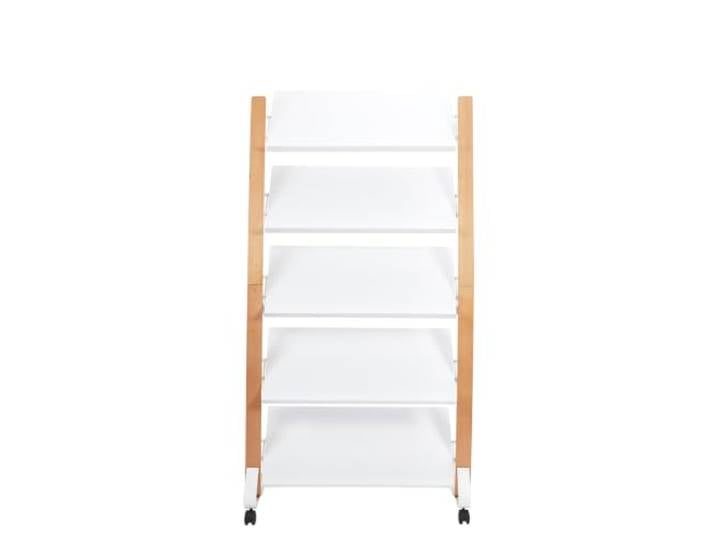 ALBA Présentoir mobile grand modèle blanc et bois