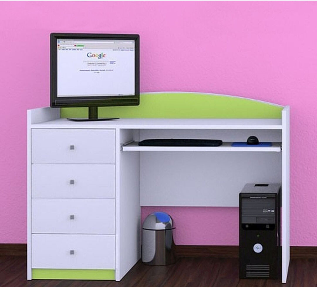 Isabelle & Max Thelonius 125cm Computer Desk Green 85cm H X 125cm W X 60cm D