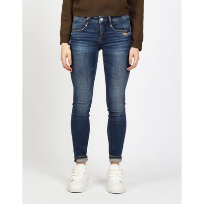 Skinny-fit-Jeans GANG "94NELE", Damen, Gr. 34, N-Gr, blau (basic cross hatch), Denim/Jeans, Obermaterial: 93% Baumwolle, 5% Polyester, 2% Elasthan, skinny fit lang, Jeans 5-Pocket-Jeans, mit Rundpasse und seitlichen Dreieckseinsätzen f. e. tolle...