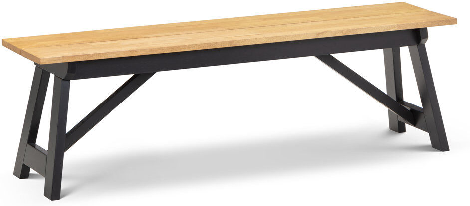 Latitude Run Mulford Upholstered Bench Oak/Black 43cm H X 140cm W X 35cm D