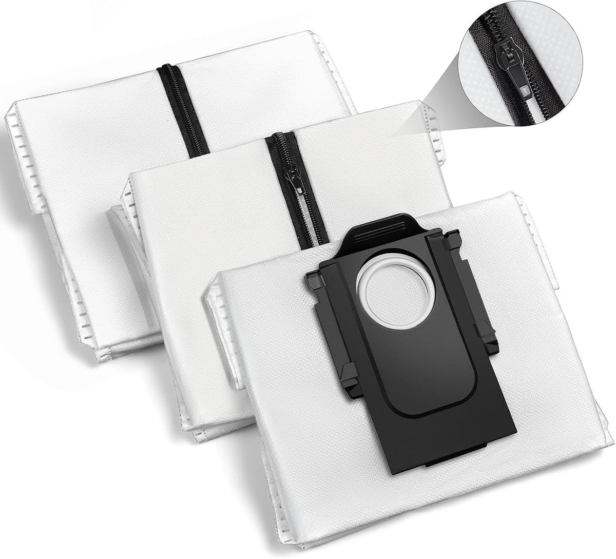 Set van 3 herbruikbare stofzuigerzakken met rits, compatibel met Roborock S8+ S8 Pro Ultra S7 MaxV Ultra S7 Pro Ultra Q7+ Q7 Max Plus Q5+, 2,5 liter