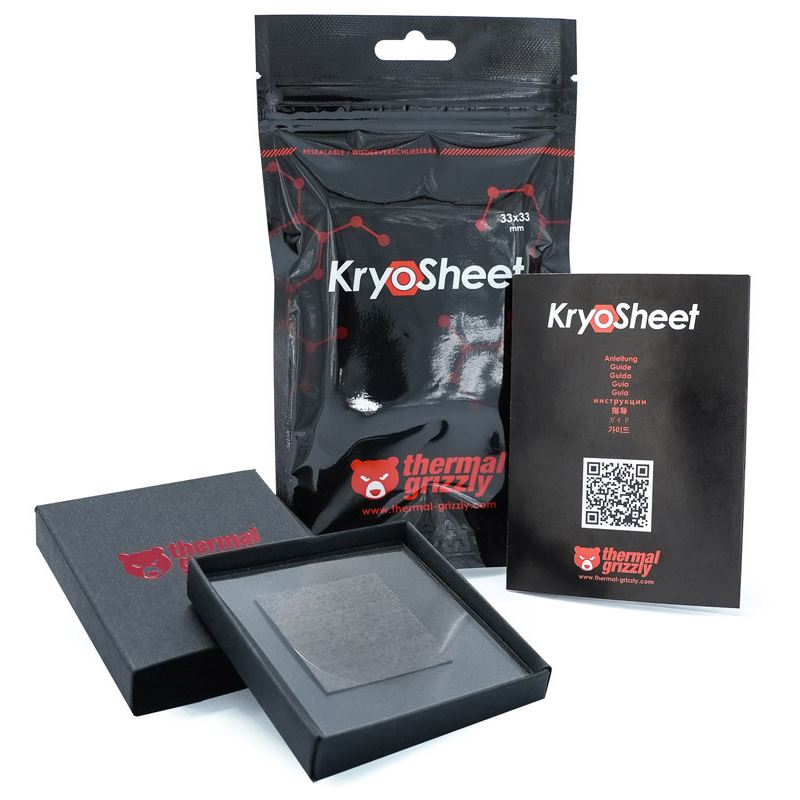 Thermal Grizzly KryoSheet Waermeleitpad 1 Stück 33x33x0,2mm