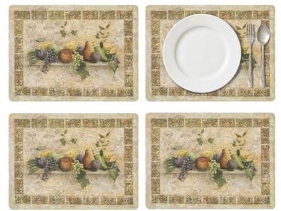 Pimpernel Tuscan Palette Cork Backed Placemats Set of 4 Heat Stain Guard - 15.7 inches x 11.7 each