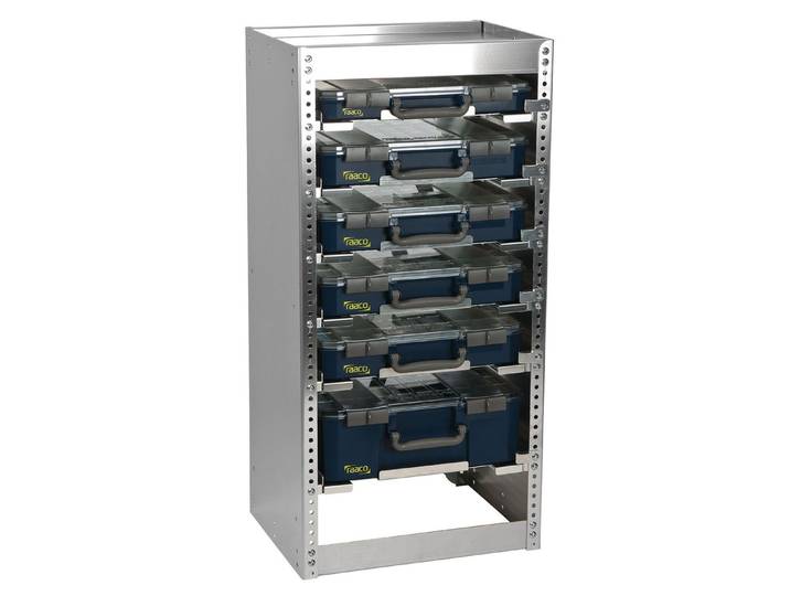Raaco S293 - Opbergrek - 6 CarryLite koffers - Zilverkleurig