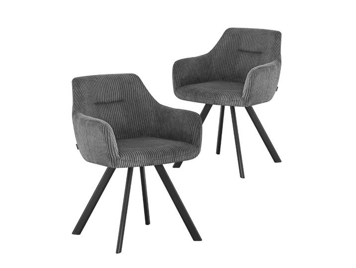 B-Ware Esszimmerstuhl CYRUS, 2er Set, Dunkelgrau