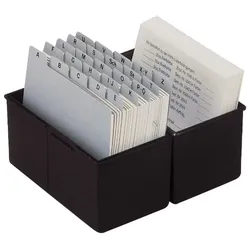 HAN Karteikartenbox A5 quer 300 Karten schwarz Packung mit 3 Stück