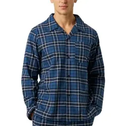 Björn Borg Core Flannel Pyjama Shirt Schwarz/Marine/Weiß Baumwolle Large Herren