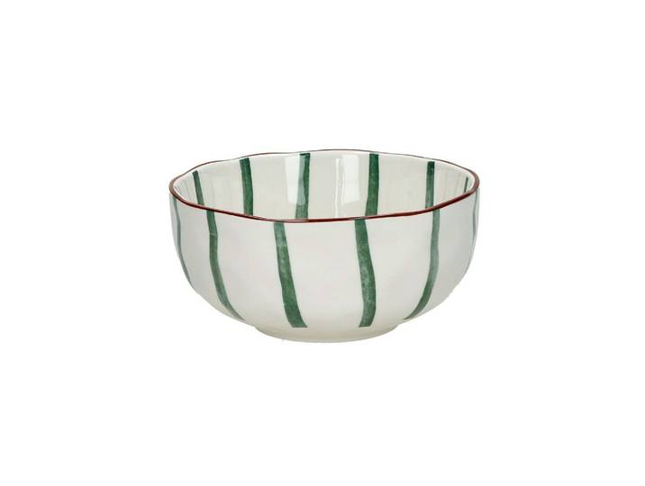 Petit bol en porcelaine vert, rond - Pomax, Mykonos - Ø15.2 cm H6