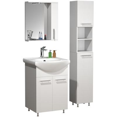 Waschtisch VCM "4tlg Waschplatz Waschtisch Spiegelschrank Lisalo M", weiß, B:85cm T:45cm, Waschtische, Waschtisch